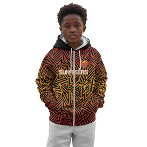 Custom Afro South Africa Cricket Kid Hoodie Eastern Cape - Go Sunrisers