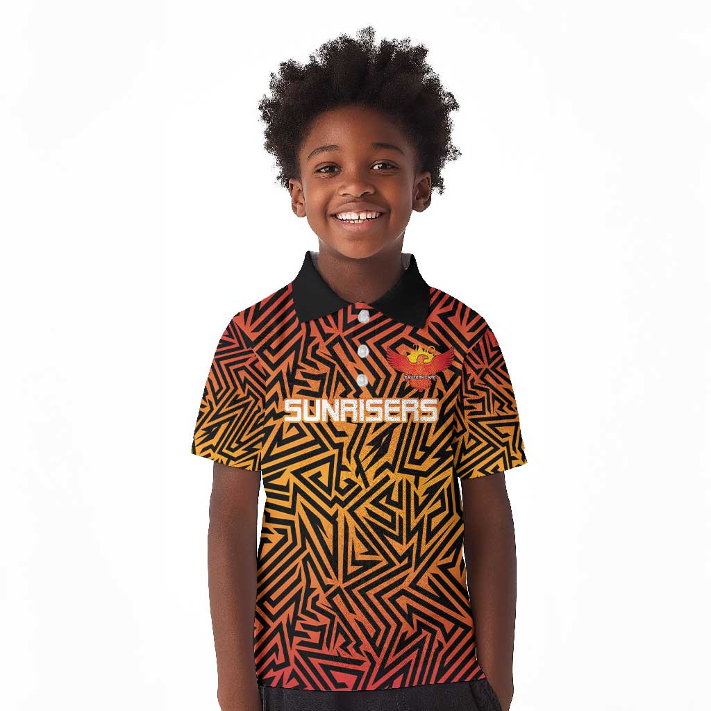 Custom Afro South Africa Cricket Kid Polo Shirt Eastern Cape - Go Sunrisers