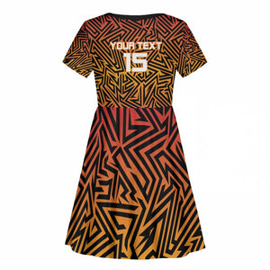 Custom Afro South Africa Cricket Kid Short Sleeve Dress Eastern Cape - Go Sunrisers