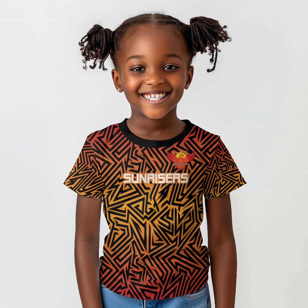 Custom Afro South Africa Cricket Kid T shirt Eastern Cape - Go Sunrisers