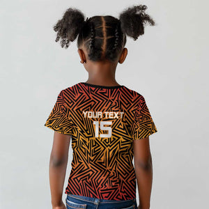 Custom Afro South Africa Cricket Kid T shirt Eastern Cape - Go Sunrisers