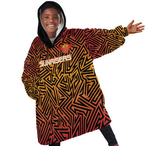 Custom Afro South Africa Cricket Kid Wearable Blanket Hoodie Eastern Cape - Go Sunrisers