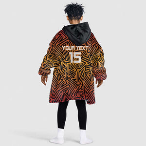 Custom Afro South Africa Cricket Kid Wearable Blanket Hoodie Eastern Cape - Go Sunrisers