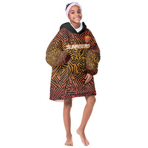 Custom Afro South Africa Cricket Kid Wearable Blanket Hoodie Eastern Cape - Go Sunrisers