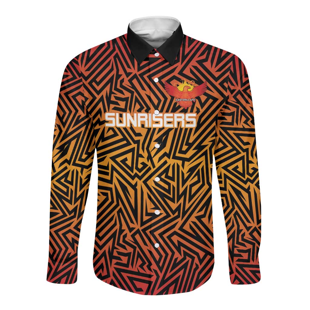 Custom Afro South Africa Cricket Long Sleeve Button Shirt Eastern Cape - Go Sunrisers