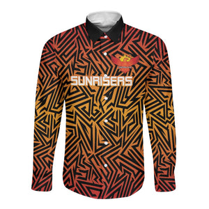 Custom Afro South Africa Cricket Long Sleeve Button Shirt Eastern Cape - Go Sunrisers