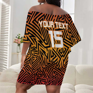 Custom Afro South Africa Cricket Off Shoulder Short Dress Eastern Cape - Go Sunrisers