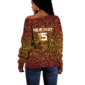 Custom Afro South Africa Cricket Off Shoulder Sweater Eastern Cape - Go Sunrisers