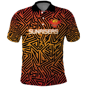 Custom Afro South Africa Cricket Polo Shirt Eastern Cape - Go Sunrisers