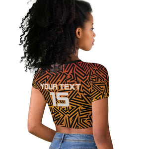 Custom Afro South Africa Cricket Raglan Cropped T shirt Eastern Cape - Go Sunrisers