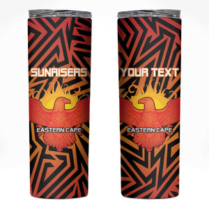 Custom Afro South Africa Cricket Skinny Tumbler Eastern Cape - Go Sunrisers