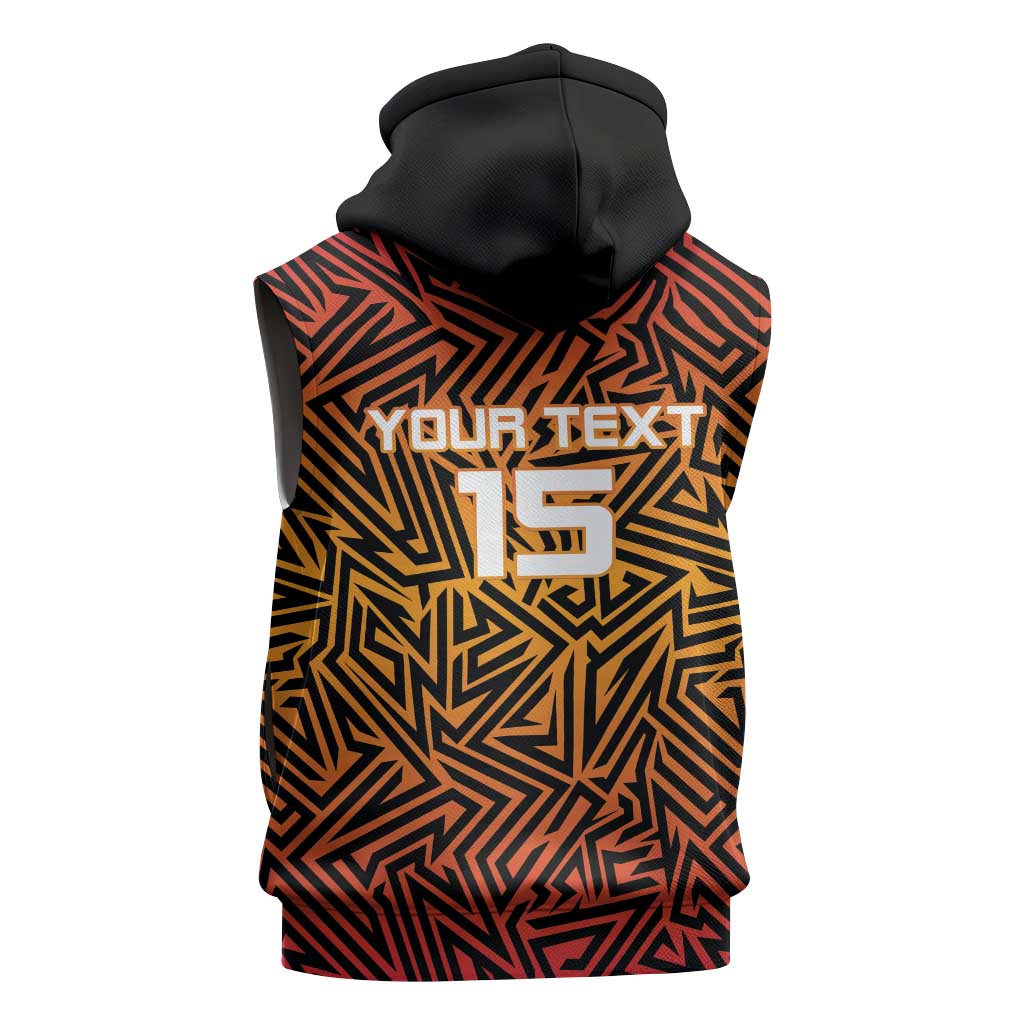 Custom Afro South Africa Cricket Sleeveless Zip Hoodie Eastern Cape - Go Sunrisers - African Pride