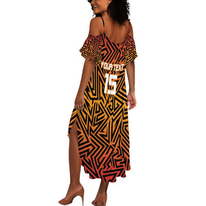 Custom Afro South Africa Cricket Summer Maxi Dress Eastern Cape - Go Sunrisers