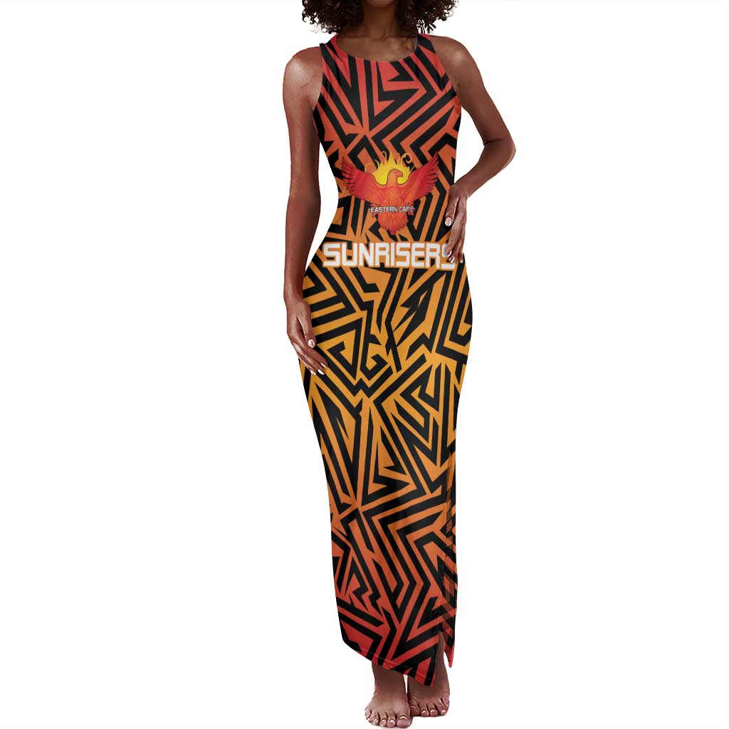 Custom Afro South Africa Cricket Tank Maxi Dress Eastern Cape - Go Sunrisers