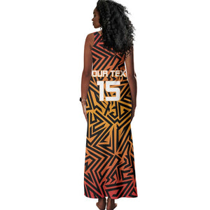 Custom Afro South Africa Cricket Tank Maxi Dress Eastern Cape - Go Sunrisers