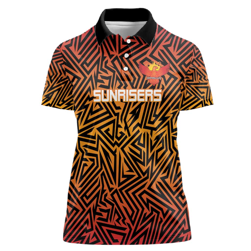 Custom Afro South Africa Cricket Women Polo Shirt Eastern Cape - Go Sunrisers