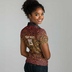 Custom Afro South Africa Cricket Women Polo Shirt Eastern Cape - Go Sunrisers