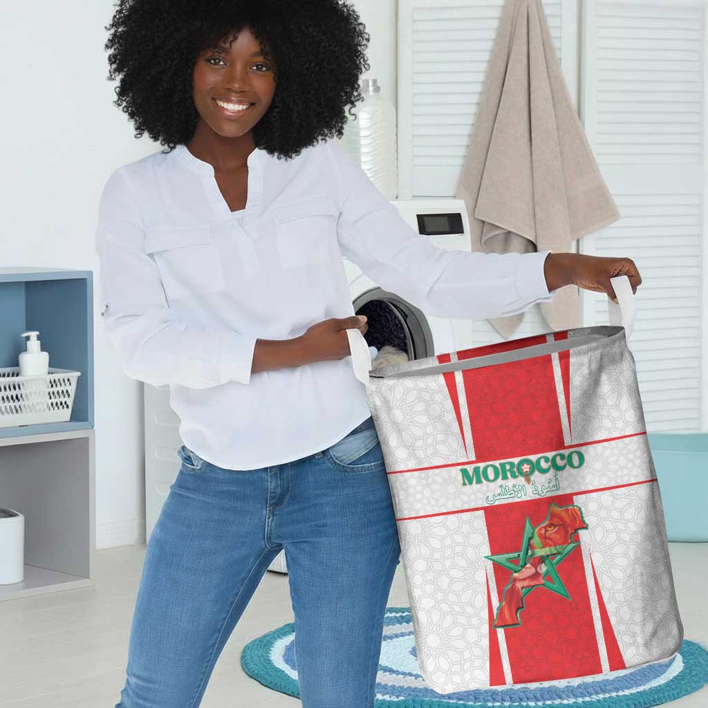 Morocco Football Laundry Basket Atlas Lions Champions 2025 - White - African Pride