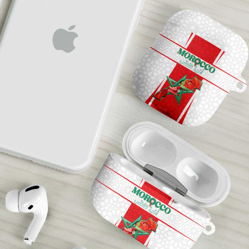 Morocco Football AirPods Case Go Champions Atlas Lions - White