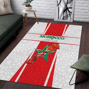 Morocco Football Area Rug Atlas Lions Champions 2025 - White - African Pride