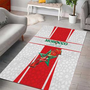 Morocco Football Area Rug Atlas Lions Champions 2025 - White - African Pride