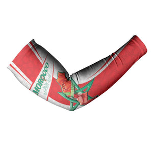 Custom Morocco Football Arm Sleeves Go Champions Atlas Lions - White