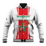 Morocco Football Custom Baseball Jacket Atlas Lions Champions 2025 - White - African Pride