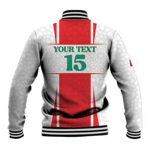 Morocco Football Custom Baseball Jacket Atlas Lions Champions 2025 - White - African Pride