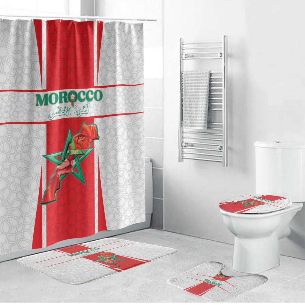 Morocco Football Bathroom Set Go Champions Atlas Lions - White