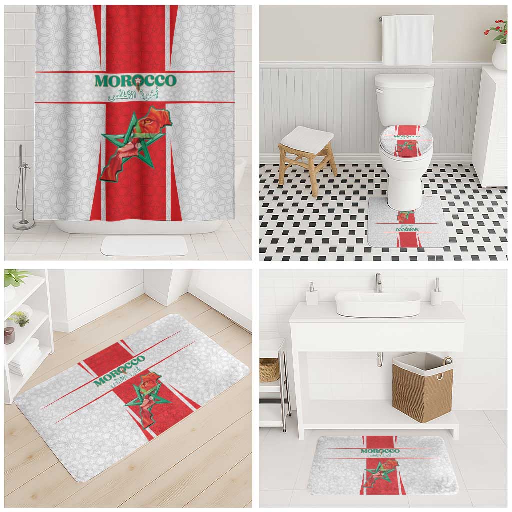 Morocco Football Bathroom Set Go Champions Atlas Lions - White
