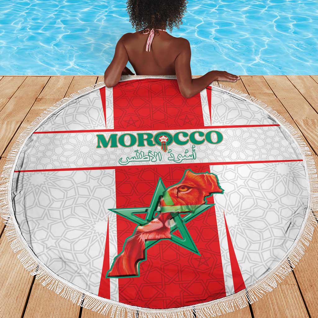 Morocco Football Beach Blanket Atlas Lions Champions 2025 - White - African Pride