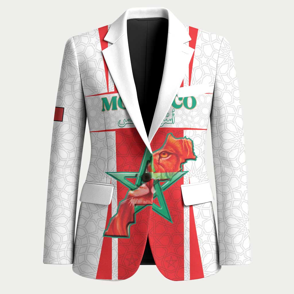 Custom Morocco Football Blazer Go Champions Atlas Lions - White
