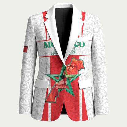 Custom Morocco Football Blazer Go Champions Atlas Lions - White