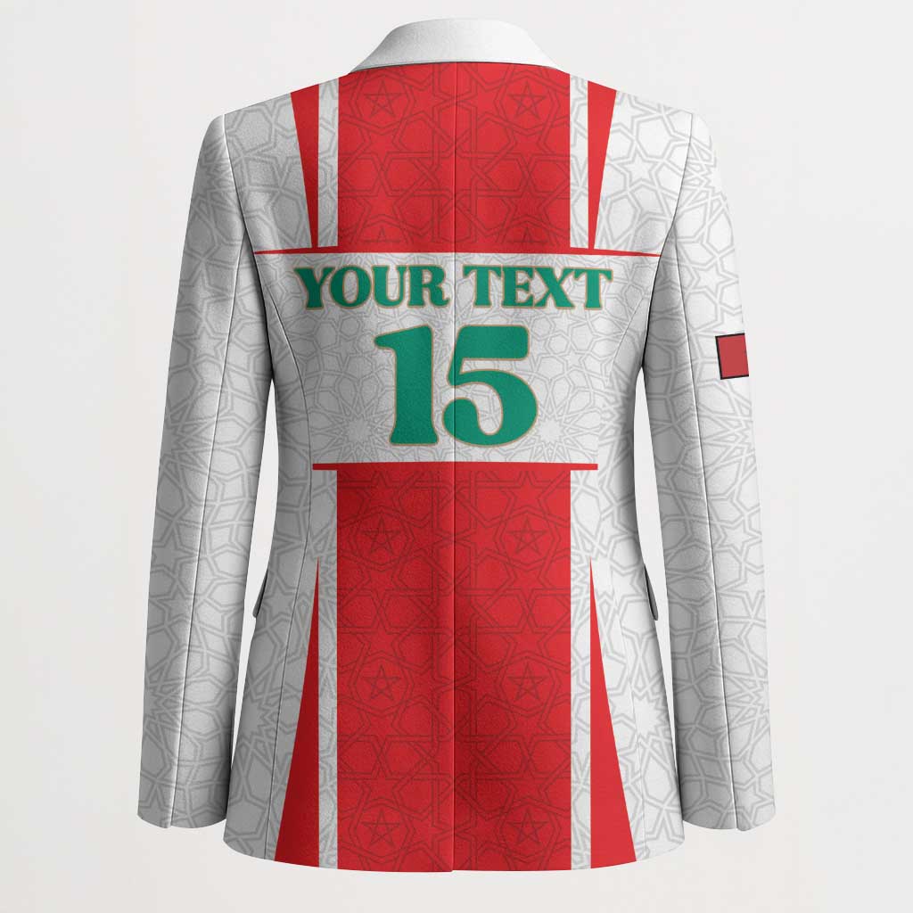 Custom Morocco Football Blazer Go Champions Atlas Lions - White