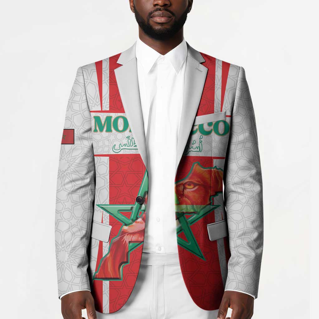 Custom Morocco Football Blazer Go Champions Atlas Lions - White