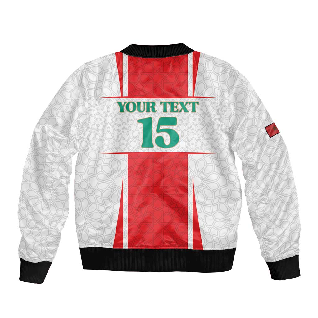 Morocco Football Custom Bomber Jacket Atlas Lions Champions 2025 - White - African Pride