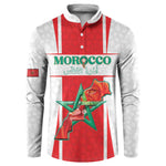 Custom Morocco Football Button Sweatshirt Go Champions Atlas Lions - White