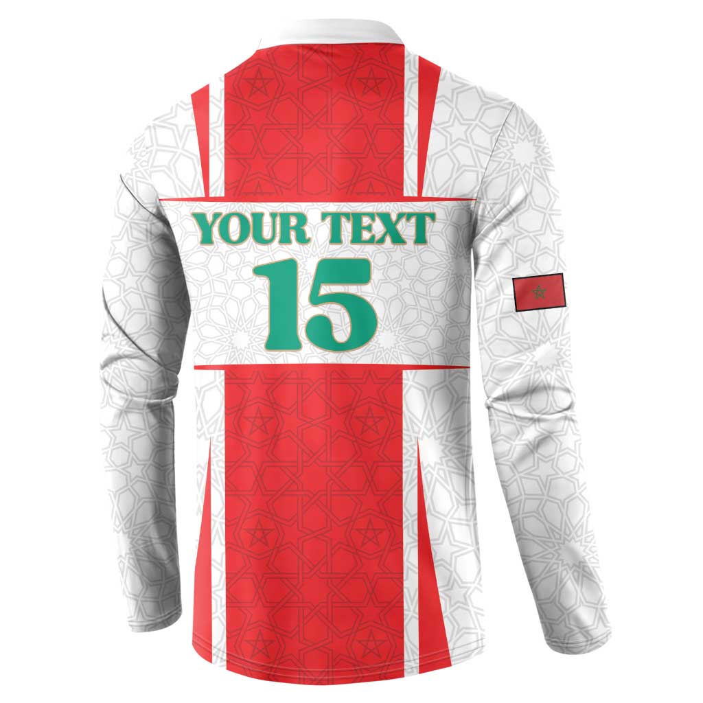 Custom Morocco Football Button Sweatshirt Go Champions Atlas Lions - White