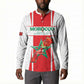 Custom Morocco Football Button Sweatshirt Go Champions Atlas Lions - White