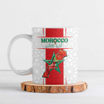 Custom Morocco Football Ceramic Mug Go Champions Atlas Lions - White