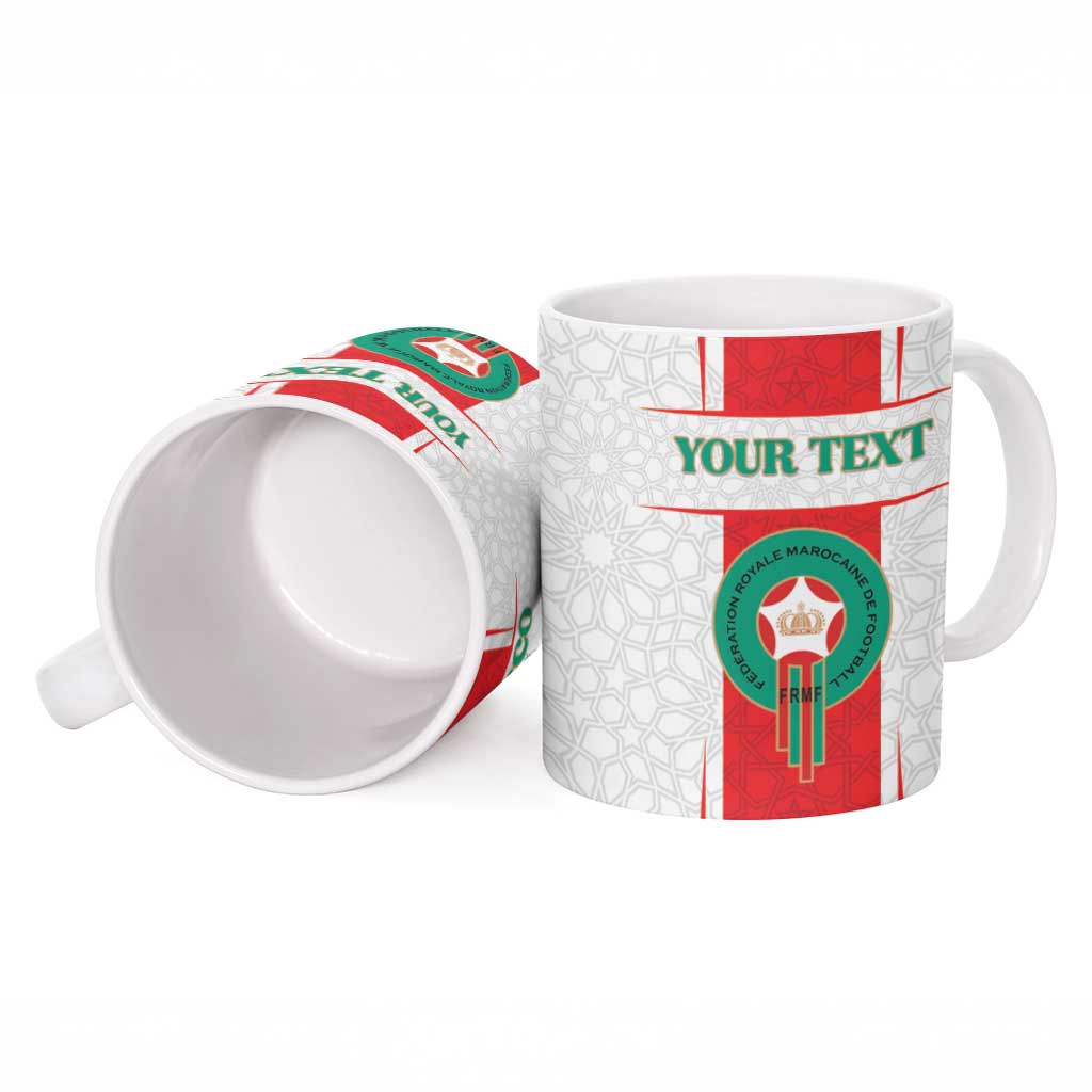 Custom Morocco Football Ceramic Mug Go Champions Atlas Lions - White