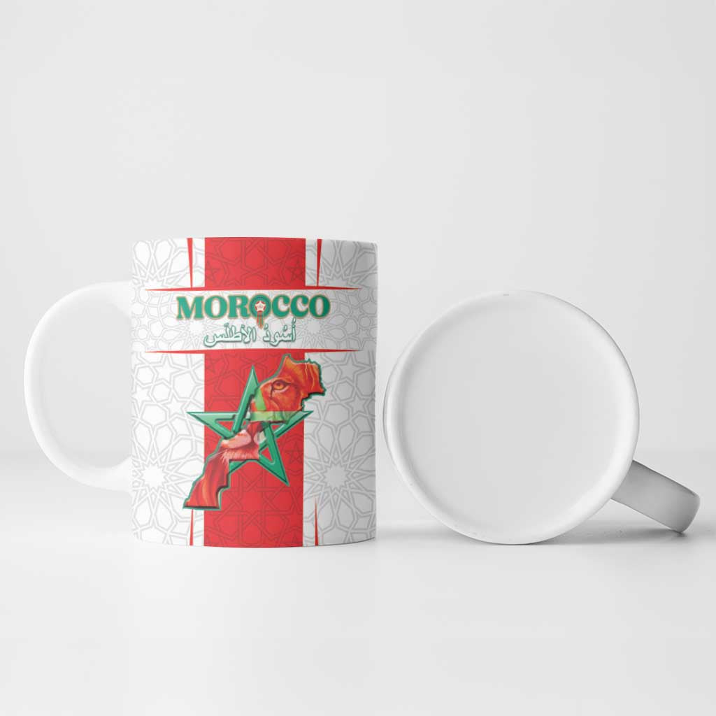 Custom Morocco Football Ceramic Mug Go Champions Atlas Lions - White