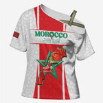 Custom Morocco Football Cross Shoulder Shirt Go Champions Atlas Lions - White