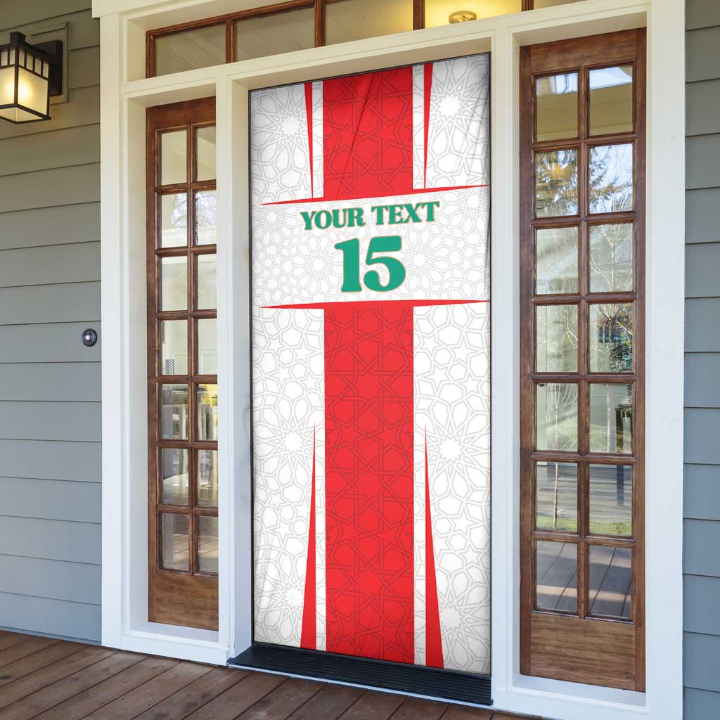Custom Morocco Football Door Cover Go Champions Atlas Lions - White
