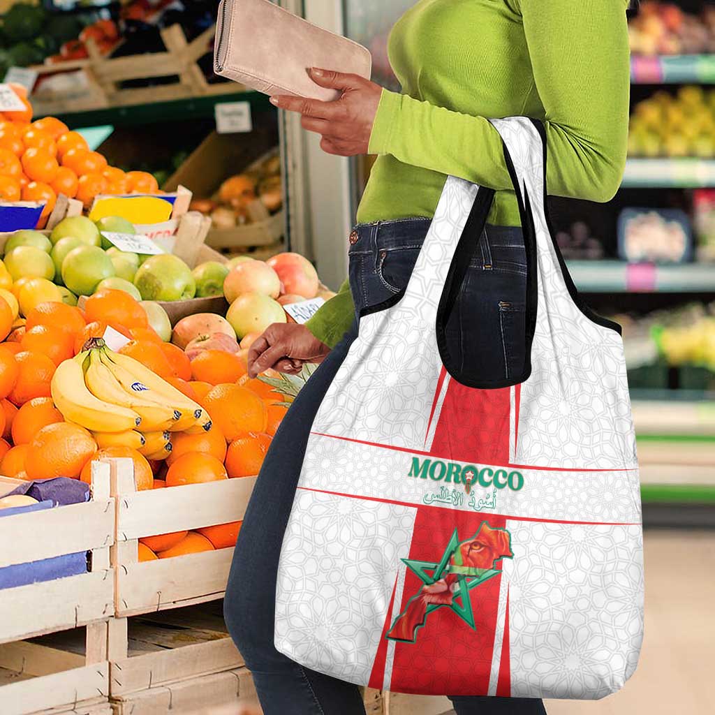 Morocco Football Grocery Bag Atlas Lions Champions 2025 - White - African Pride