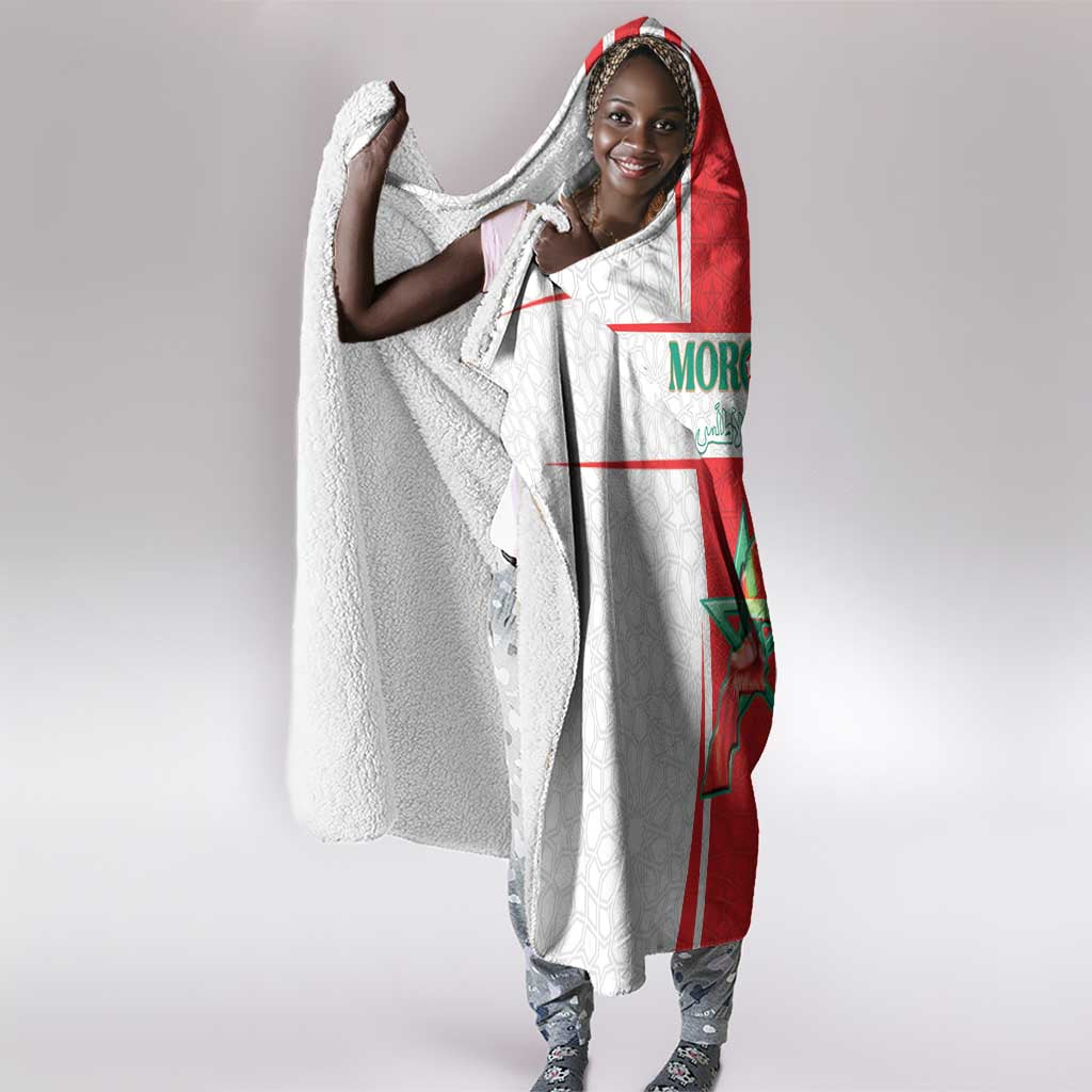 Morocco Football Hooded Blanket Atlas Lions Champions 2025 - White - African Pride
