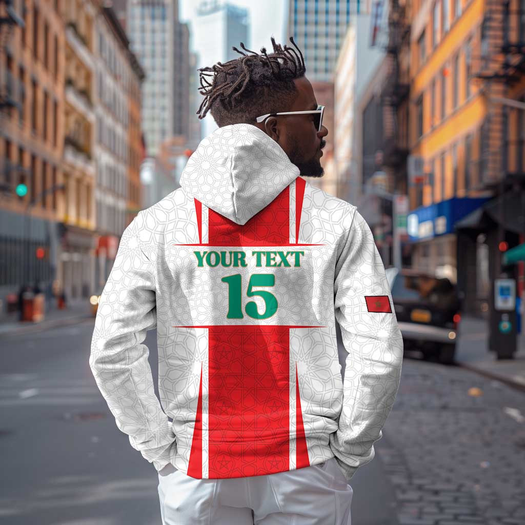 Morocco Football Custom Hoodie Atlas Lions Champions 2025 - White - African Pride