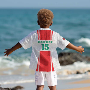 Morocco Football Custom Kid Hawaiian Shirt Atlas Lions Champions 2025 - White LT15