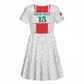 Morocco Football Custom Kid Short Sleeve Dress Atlas Lions Champions 2025 - White LT15
