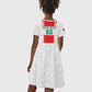 Morocco Football Custom Kid Short Sleeve Dress Atlas Lions Champions 2025 - White LT15